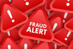 Red triangle with word Fraud Alert