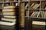 Law book about wills and trusts on the desk